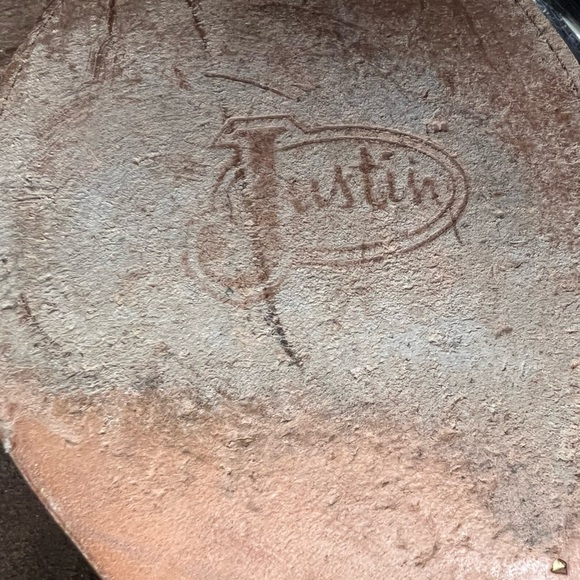 JUSTIN MEN'S BILLET COWHIDE LEATHER WESTERN BOOTS -SQUARE TOE Sz 9.5 - Picture 8 of 12